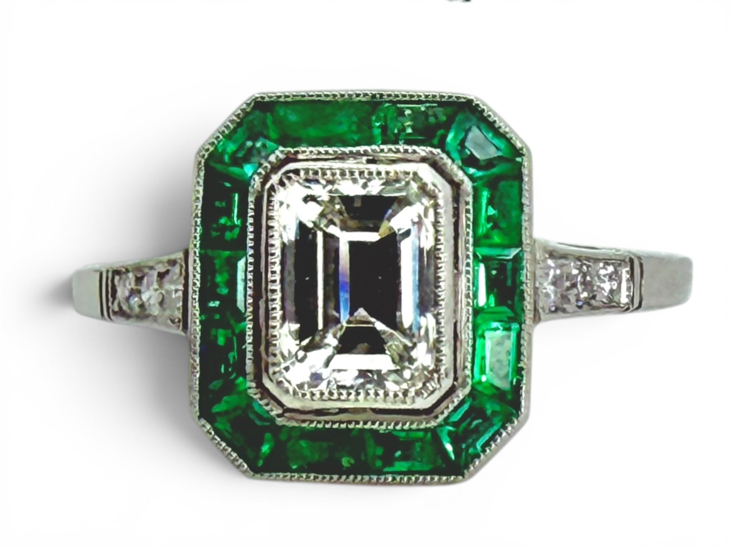 Art Deco 1ct  Emerald Cut Diamond Ring