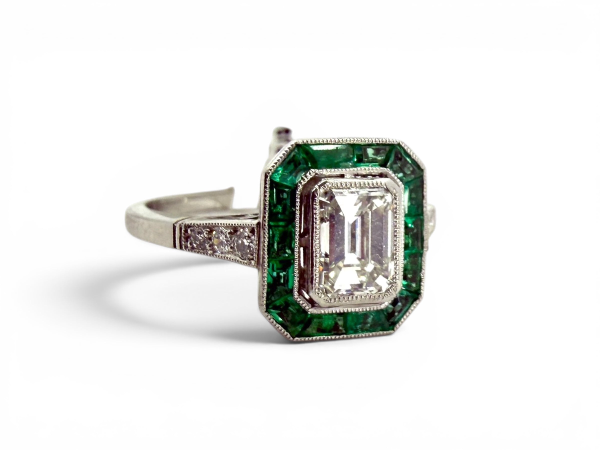 Art Deco 1ct  Emerald Cut Diamond Ring